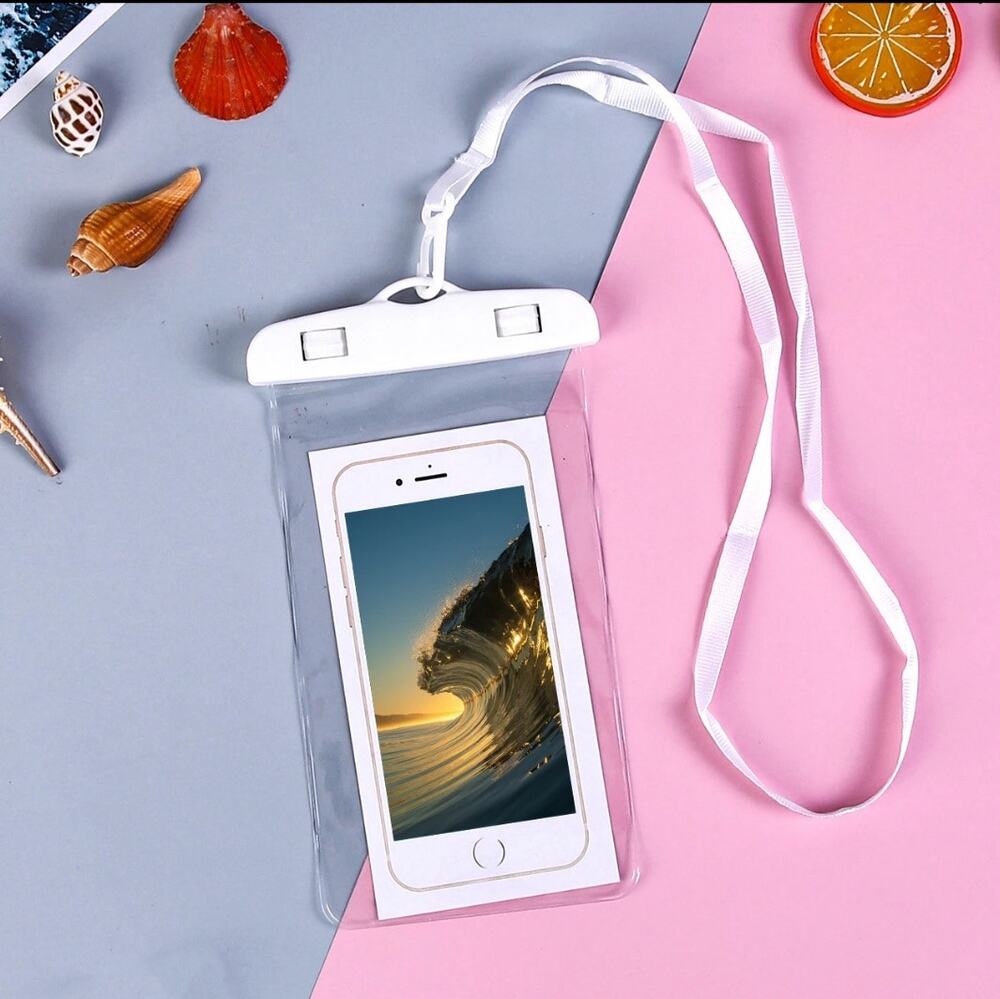 Mobile Phone Dry Bag Touch Screen Pouch, Transparent Floating Waterproof ~White